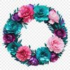 A high-resolution floral wreath with clear background, perfect for sublimation printing or digital use.