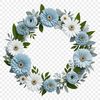 High-Resolution Floral Decoration Template A high-resolution floral wreath made from various flowers, suitable for commercial or personal use.