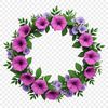 Vibrant Floral Garland PNG Design A high-resolution floral wreath designed for commercial and personal use, featuring a clear background.