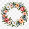 High Resolution Flower Wreath PNG A floral wreath made from a variety of flowers in high resolution.