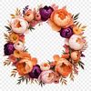 Free High Resolution Floral Wreath PNG A high resolution floral wreath design with a clear background for commercial and personal use.