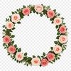 DIY Wreath Template with Clear Background A high-resolution floral wreath with a transparent background, suitable for sublimation printing or creative projects.