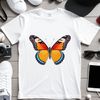 A colorful butterfly on a transparent background suitable for high-resolution printing or digital designs.