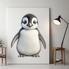 Cute Penguin Chick Perched on a Glacier A high-resolution image of a cute penguin chick standing on ice.