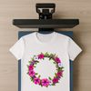 Blooming Floral Wreath A high-resolution floral wreath made from various flowers and foliage elements against a transparent background.