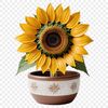 Simple Sunflower Graphic A large, high-resolution sunflower with a clear background and transparent PNG format.