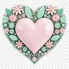 A clear transparent heart graphic with a white background, suitable for sublimation printing or digital use.