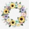 Transparent Flower Garland PNG A high-resolution floral wreath designed with a transparent background, ideal for sublimation printing and commercial use.