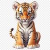 A high-resolution image of a tiger in a transparent background, suitable for commercial and personal use.