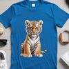 An illustration of a big cat, specifically a tiger, with a transparent background suitable for digital use.
