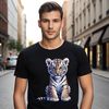 Close-up portrait of a large tiger in a PNG format suitable for commercial or personal use.