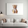 A high-resolution transparent PNG image of a majestic big cat with vibrant stripes.
