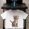 A high-resolution PNG image of a majestic tiger standing on a clear background.