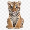 A large, realistic illustration of a tiger in a transparent PNG format, suitable for commercial and personal use.