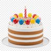 Colorful Multi-Tiered Birthday Treat A colorful birthday cake with multiple tiers and candles on top.