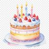 A high-resolution, transparent PNG image of a birthday cake for commercial or personal use.