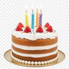 A large, clear background PNG image of a colorful birthday cake design ideal for DIY crafts, invitations, and web graphics.