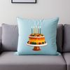 Birthday Treat with Sparkling Candles A decorative birthday cake with colorful frosting and candles on top.