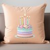A colorful birthday cake with candles on top, designed for digital use.