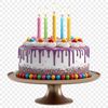 Transparent Cake Illustration PNG File A large transparent PNG file featuring a detailed design of a birthday cake suitable for commercial or personal use projects.