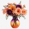 A colorful arrangement of flowers in a clear background.