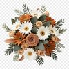 A bouquet of colorful flowers with a clear background.
