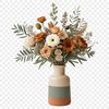 A close-up view of a colorful bouquet of flowers with a clear transparent background.