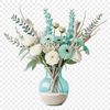 A bouquet of mixed flowers in high resolution with a transparent background.