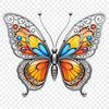 A colorful butterfly with delicate wings in mid-flight.