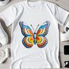 Intricately Detailed Butterfly Illustration A colorful butterfly with intricate details on its wings, set against a transparent background.