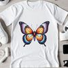 Delicate Winged Insect Art A colorful butterfly with intricate wings sits on a transparent background in high resolution.
