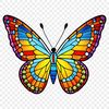 Vibrant Butterfly Design Element A high-resolution image of a colorful butterfly with transparent background, suitable for sublimation and commercial use.