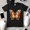 A colorful butterfly with intricate details perched on a leaf, suitable for printing or digital use.
