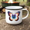 Colorful butterfly with delicate wings on a transparent background.