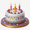Vibrant Birthday Cake PNG Image A round birthday cake with candles on top, perfect for personal or commercial use as a template for DIY projects.