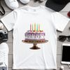 Customizable Cake Template Image A colorful birthday cake with candles and decorations, suitable for personal or commercial use.