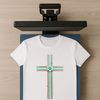 A clear image of a silver crucifix with intricate details on a transparent background.