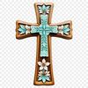 Ornate Cross Design PNG A simple transparent PNG image of a Christian cross with ornate details.