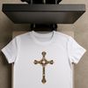 A high-resolution transparent PNG image of a detailed crucifix with a clear background.