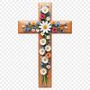 Sacred Cross Icon A transparent PNG image of a classic crucifix with intricate details and a clear background.