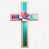A simple, high-resolution illustration of a crucifix with a transparent background, suitable for commercial or personal use.