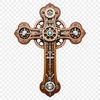 High Resolution Crucifix Illustration A detailed illustration of a Christian crucifix on a transparent background.