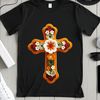 Transparent high resolution image of a cross with intricate details in a clear background.
