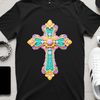 A high-resolution transparent PNG image of a cross with intricate details.