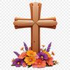 A high-resolution transparent PNG image of a cross with intricate details, suitable for commercial and personal use.
