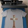 Elegant Cross Design with Floral Embellishments A high-resolution transparent PNG cross with floral details.