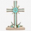 Simple Transparent Cross Design A high-resolution transparent PNG image of a simple crucifix with clear background, suitable for commercial and personal use.