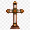 Detailed Cross Clipart for Commercial Use An image of a detailed cross, designed for commercial use or personal projects such as stickers, signs, or web design.