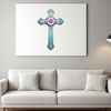 Simple Transparent Crucifix PNG Image A simple transparent cross with floral details, suitable for personal or commercial use.