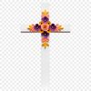Transparent Cross Illustration PNG A transparent PNG image of a simple cross with floral details at its base.